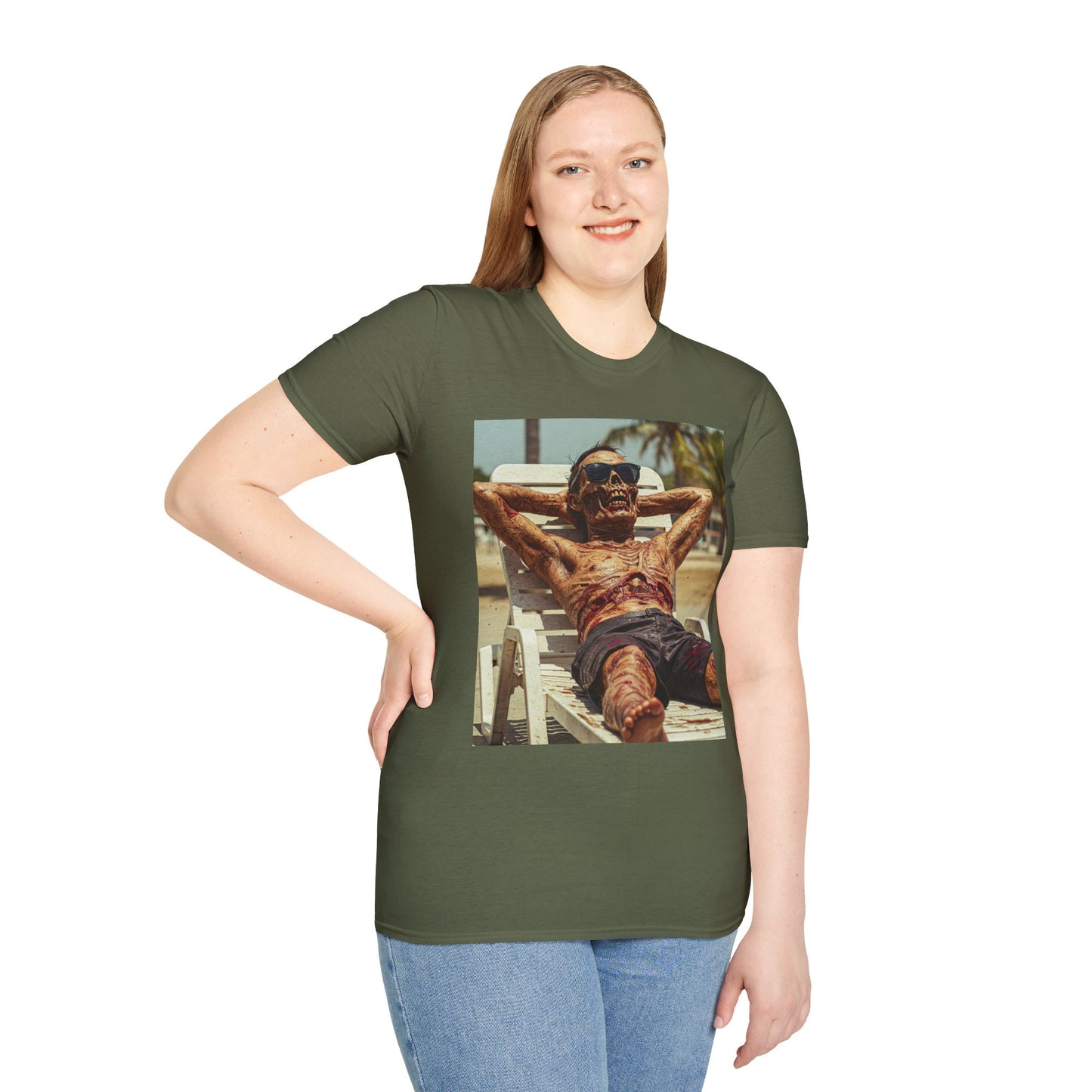 Chill Vibes Skeleton Graphic T-Shirt - Unisex Softstyle