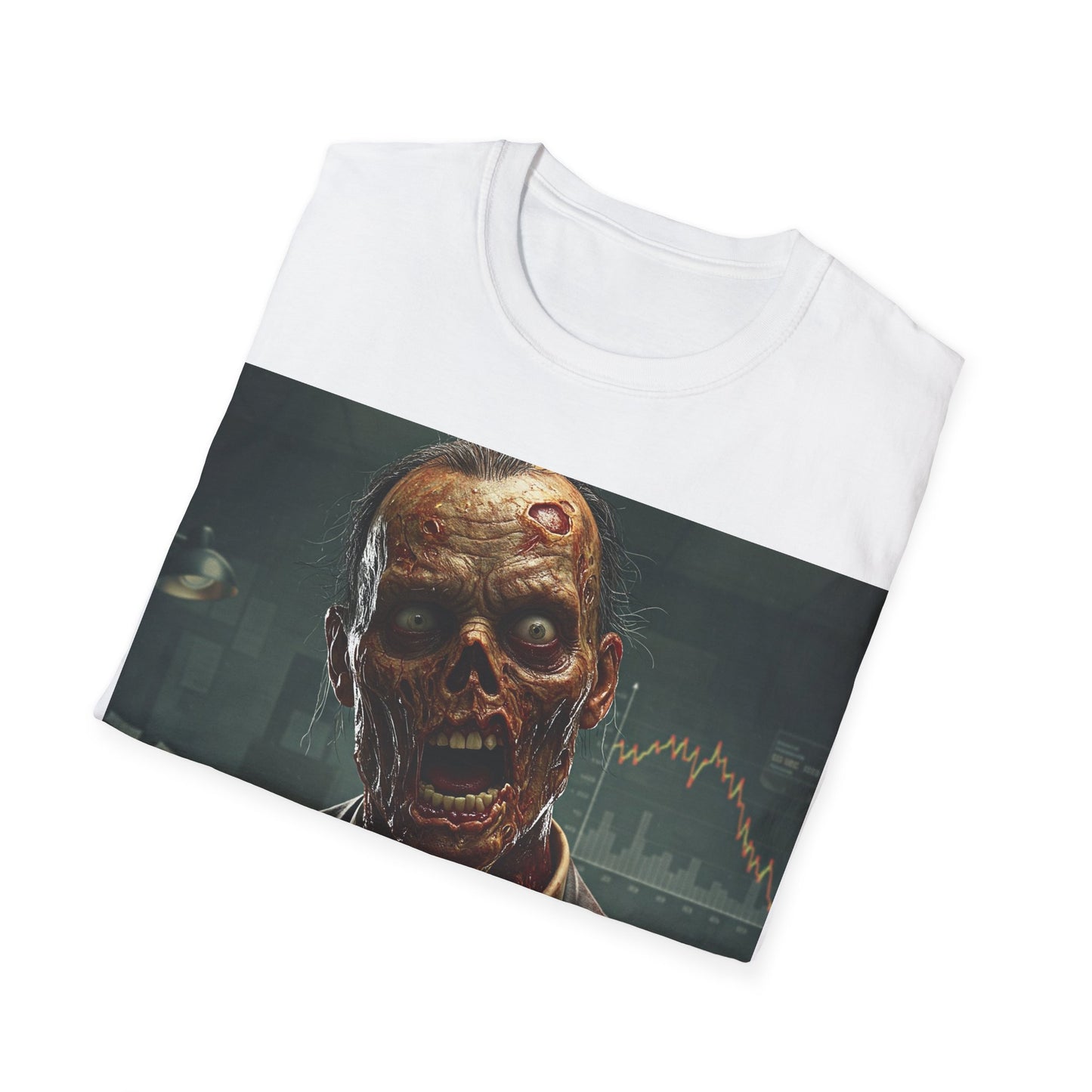 UK - Zombie Businessman Unisex Softstyle T-Shirt | Spooky Halloween Apparel