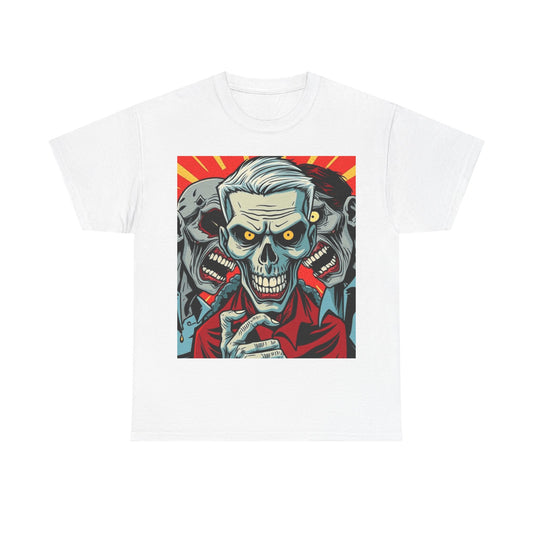 UK - Graphic Skull Print Unisex Heavy Cotton Tee - Edgy Style for Horror Fans