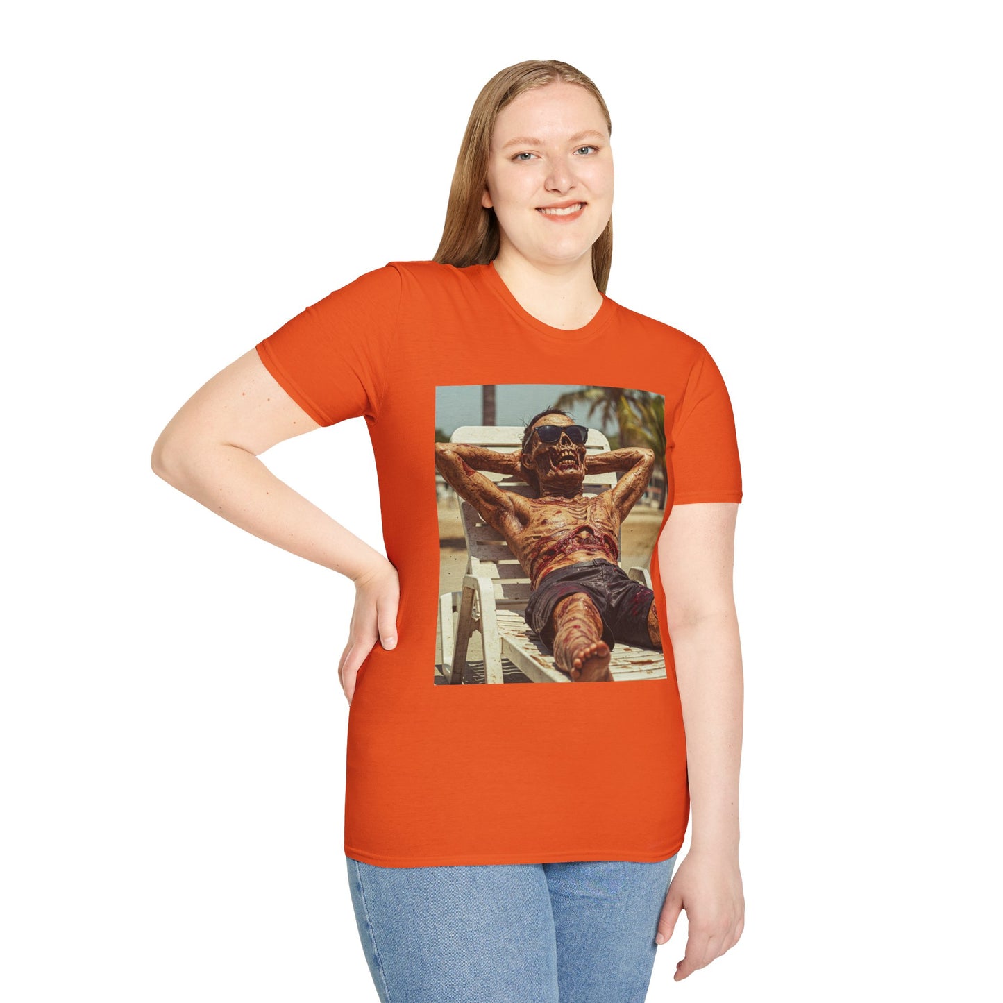 Chill Vibes Skeleton Graphic T-Shirt - Unisex Softstyle
