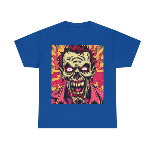 UK - Unisex Heavy Cotton Tee - Creepy Zombie Graphic Shirt