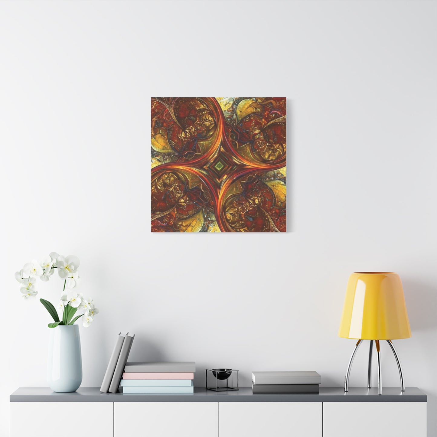Abstract Art Matte Canvas Wall Decor - Vibrant Fractal Design, Colorful Home Accent