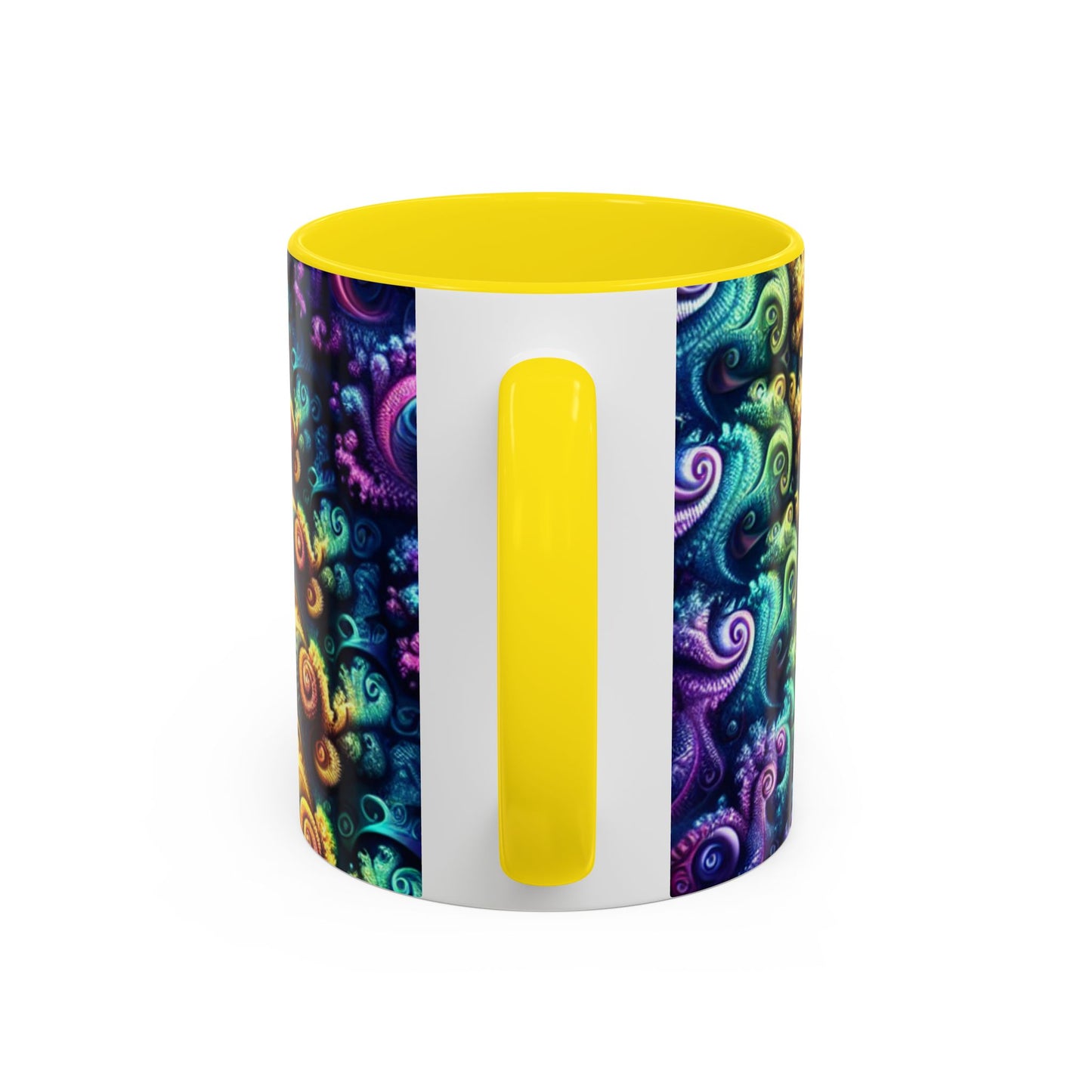 Colorful Spiral Accent Coffee Mug - 11 & 15oz - Ideal for Home & Gifts