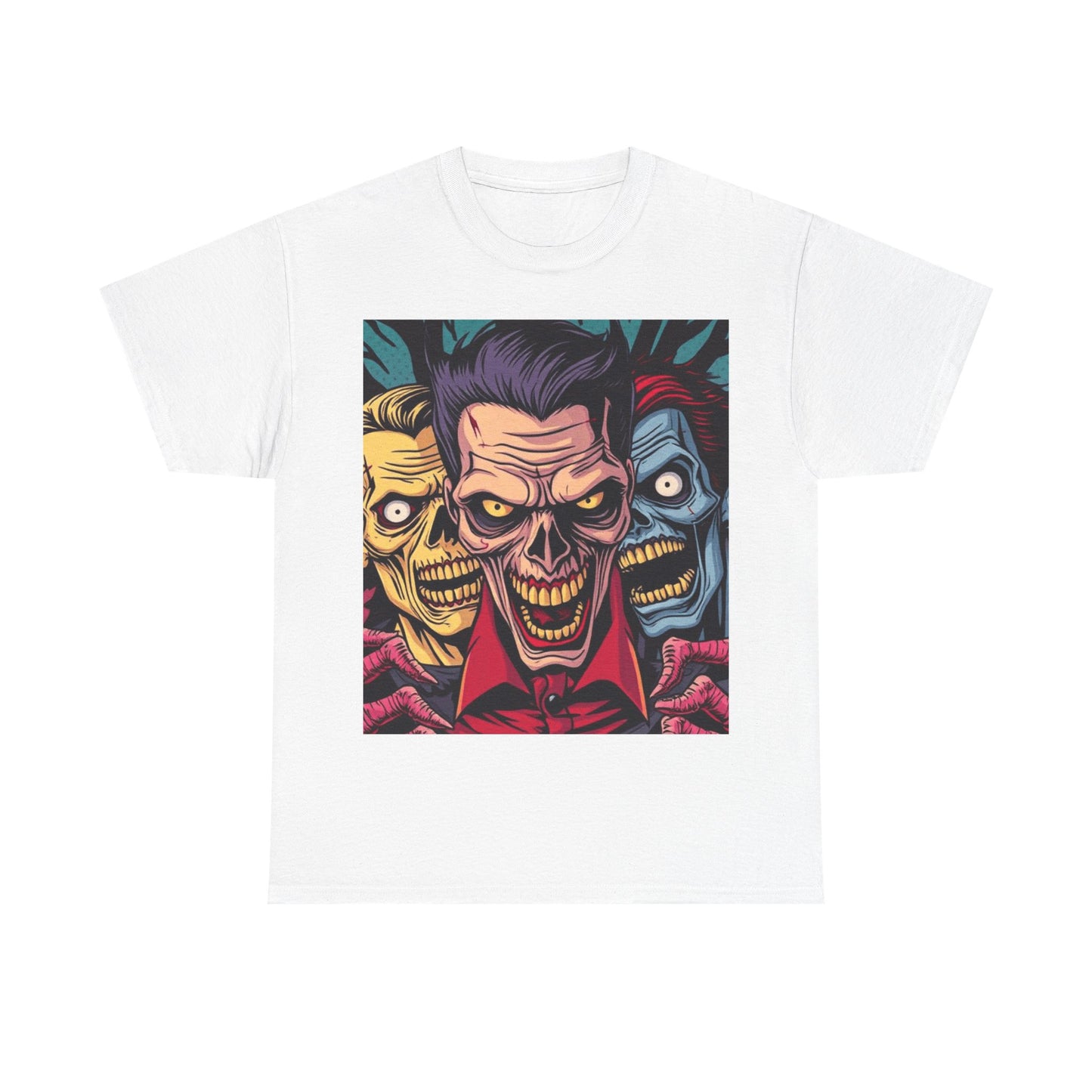 UK - Unisex Heavy Cotton Tee - Retro Horror Skull Art