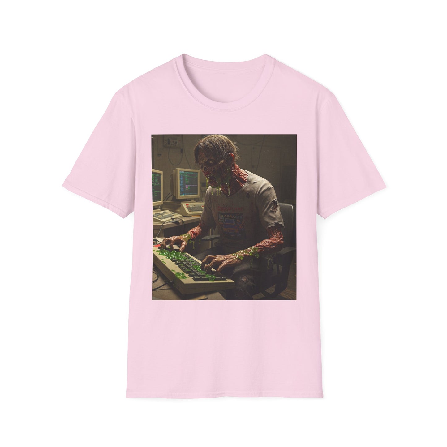 Zombie Hacker Unisex Softstyle T-Shirt - Retro Gaming Vibe