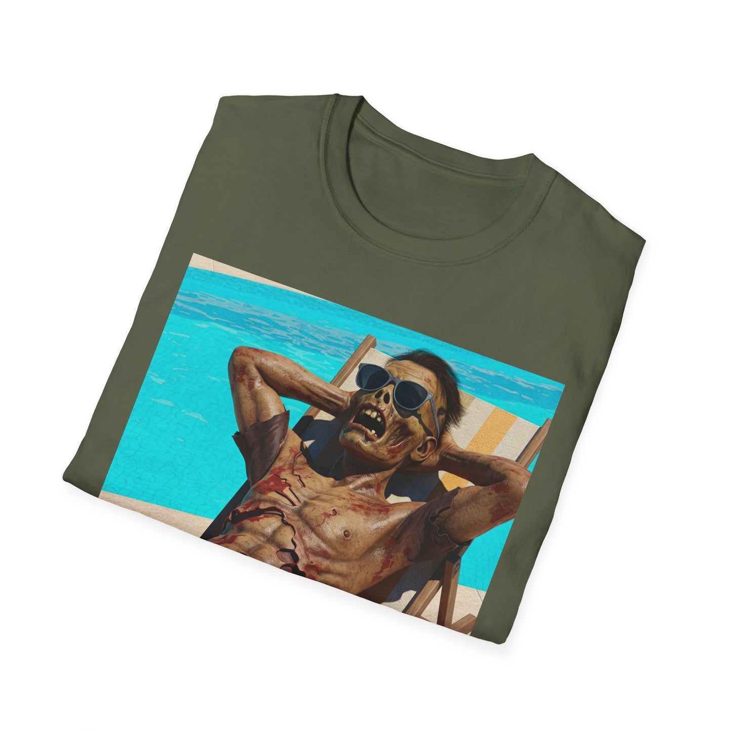 Zombie Relaxation Unisex Softstyle T-Shirt - Perfect for Halloween and Casual Outings
