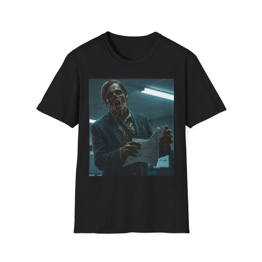Zombie Horror Unisex Softstyle T-Shirt - Spooky Graphic Tee for Halloween and Horror Lovers