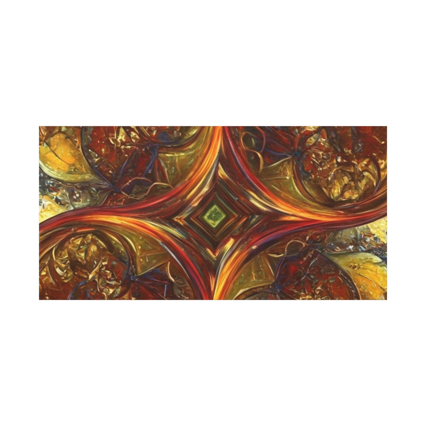 Abstract Art Matte Canvas Wall Decor - Vibrant Fractal Design, Colorful Home Accent