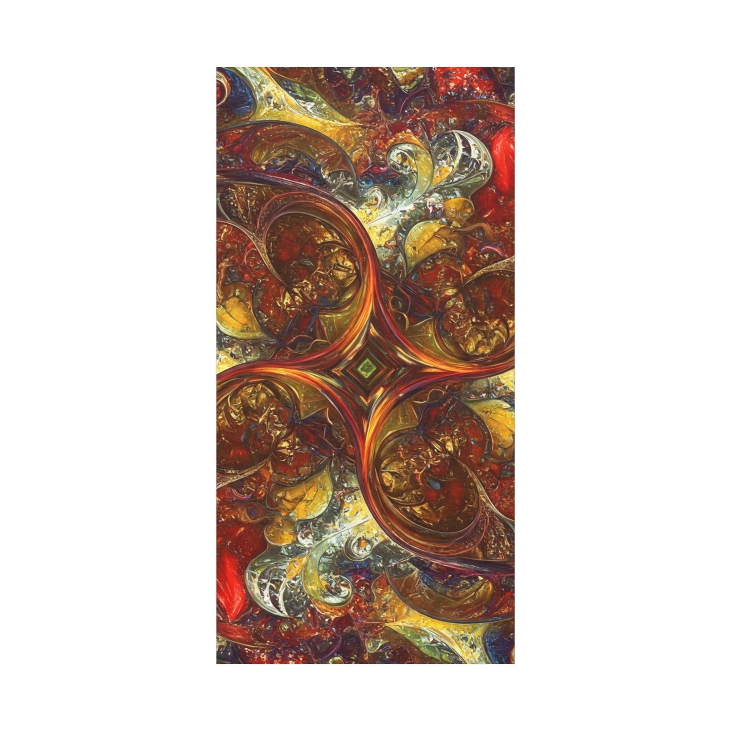 Abstract Art Matte Canvas Wall Decor - Vibrant Fractal Design, Colorful Home Accent