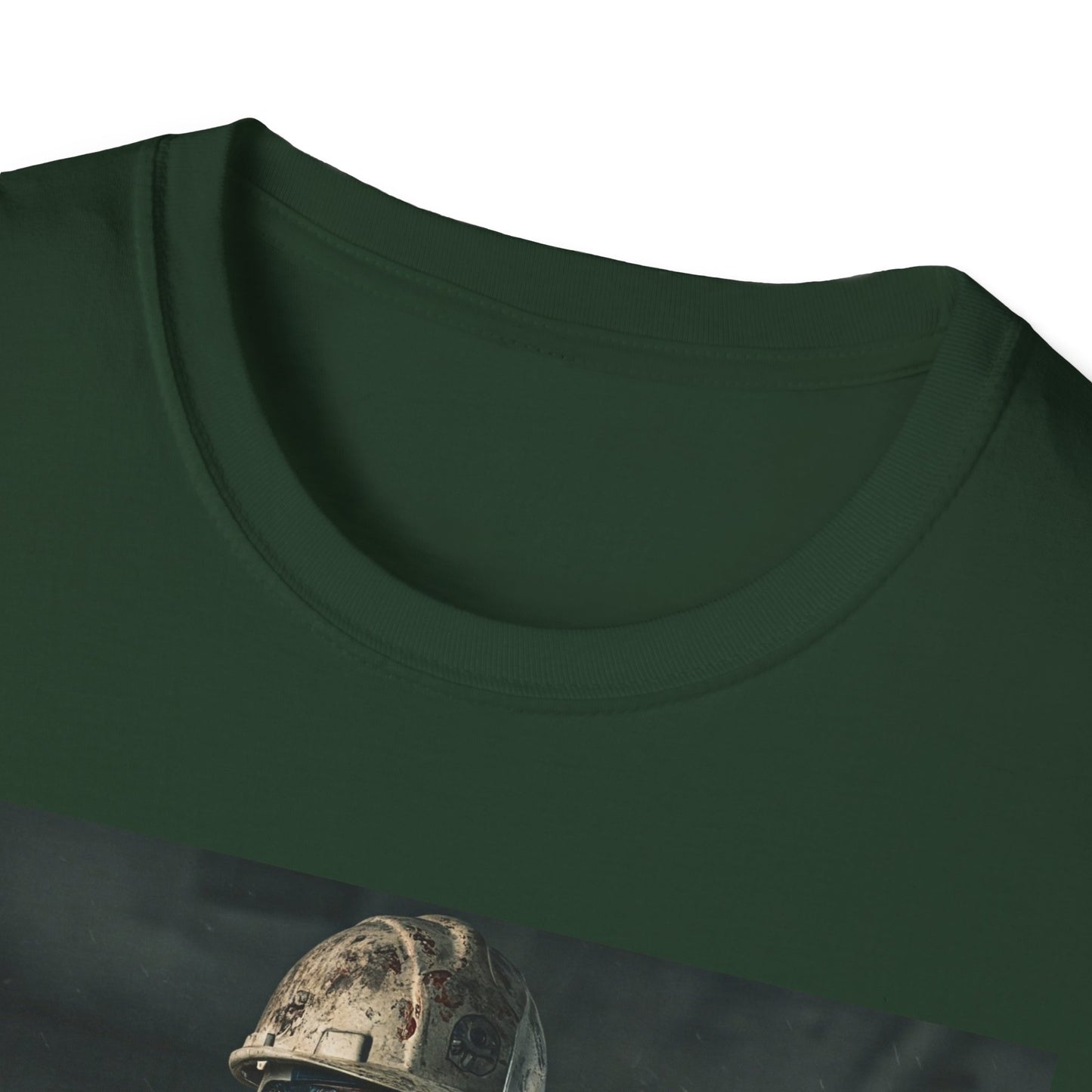 Creepy Construction Worker Graphic Tee | Unisex Softstyle T-Shirt | Perfect for Halloween and Horror Fans