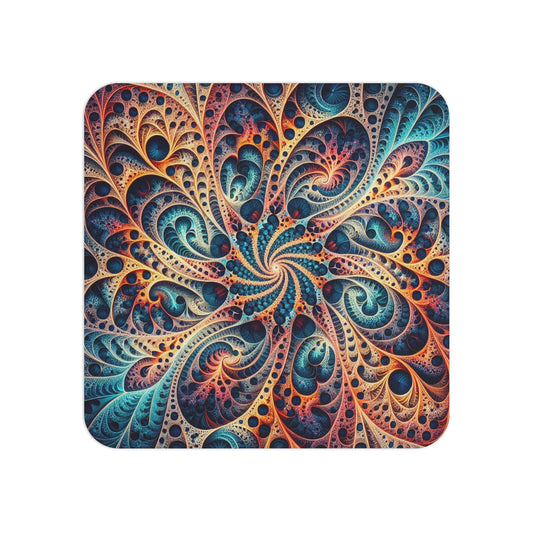 Vibrant Fractal Coasters - 50 or 100 pcs - Colorful Abstract Design for Home & Events