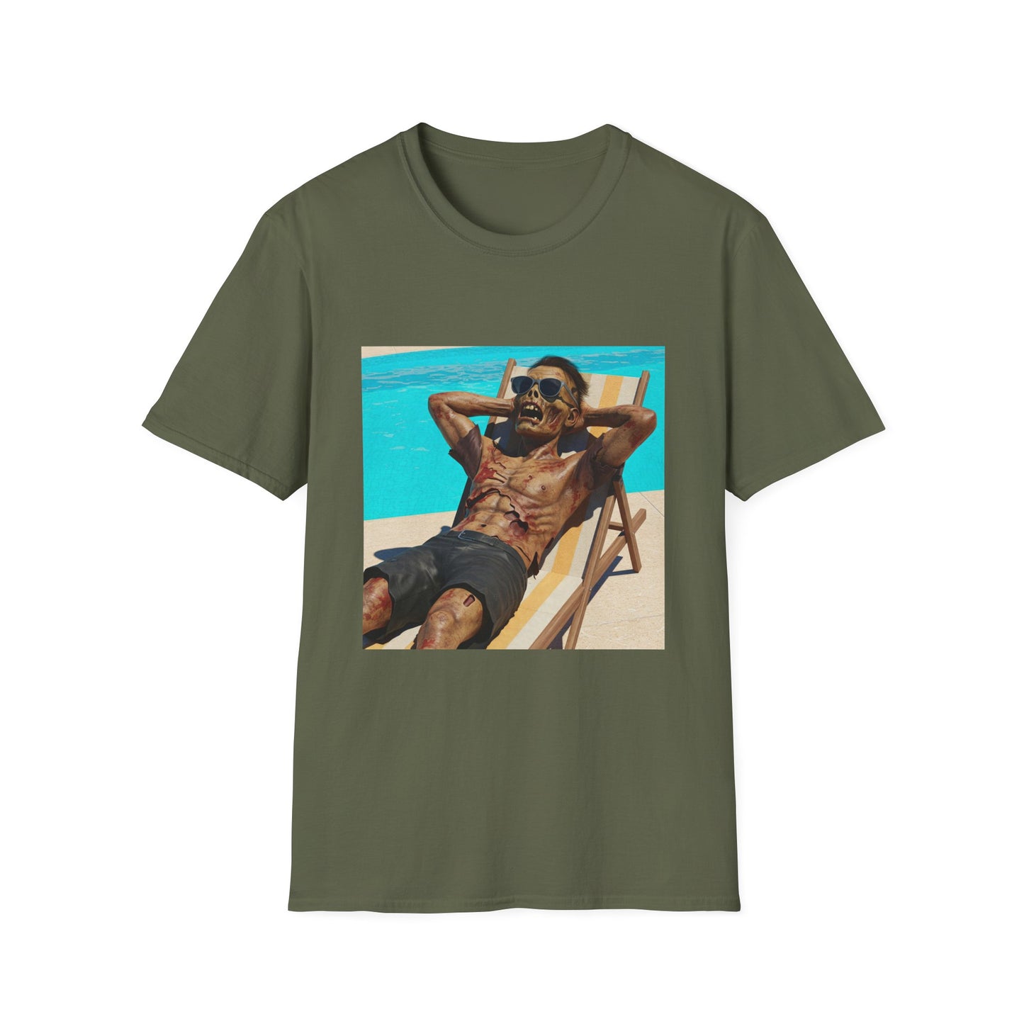 Chill Vibes Apocalyptic Portrait Tee, bold, decaying zombie graphic
