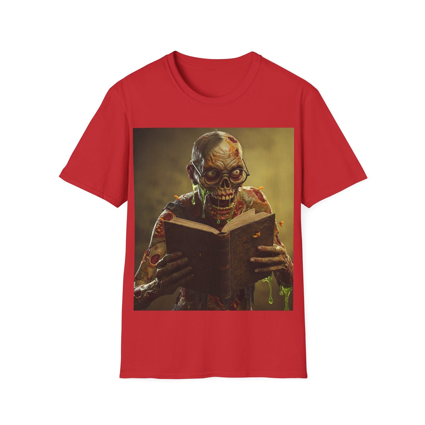 UK - Zombie Reader Apocalyptic Portrait Tee, bold, decaying zombie graphic