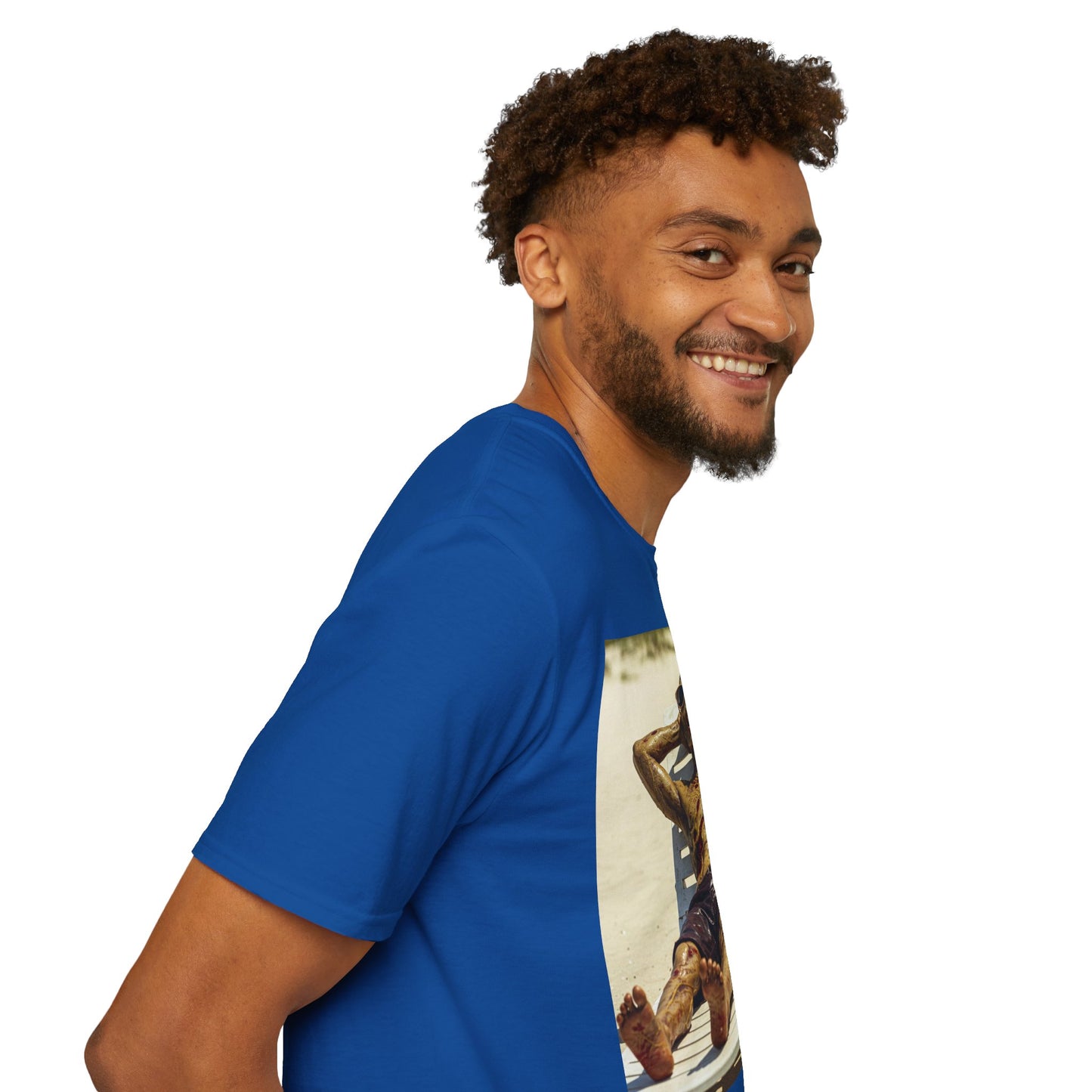 Chillin' Skeleton Unisex Softstyle T-Shirt - Perfect for Halloween & Casual Wear