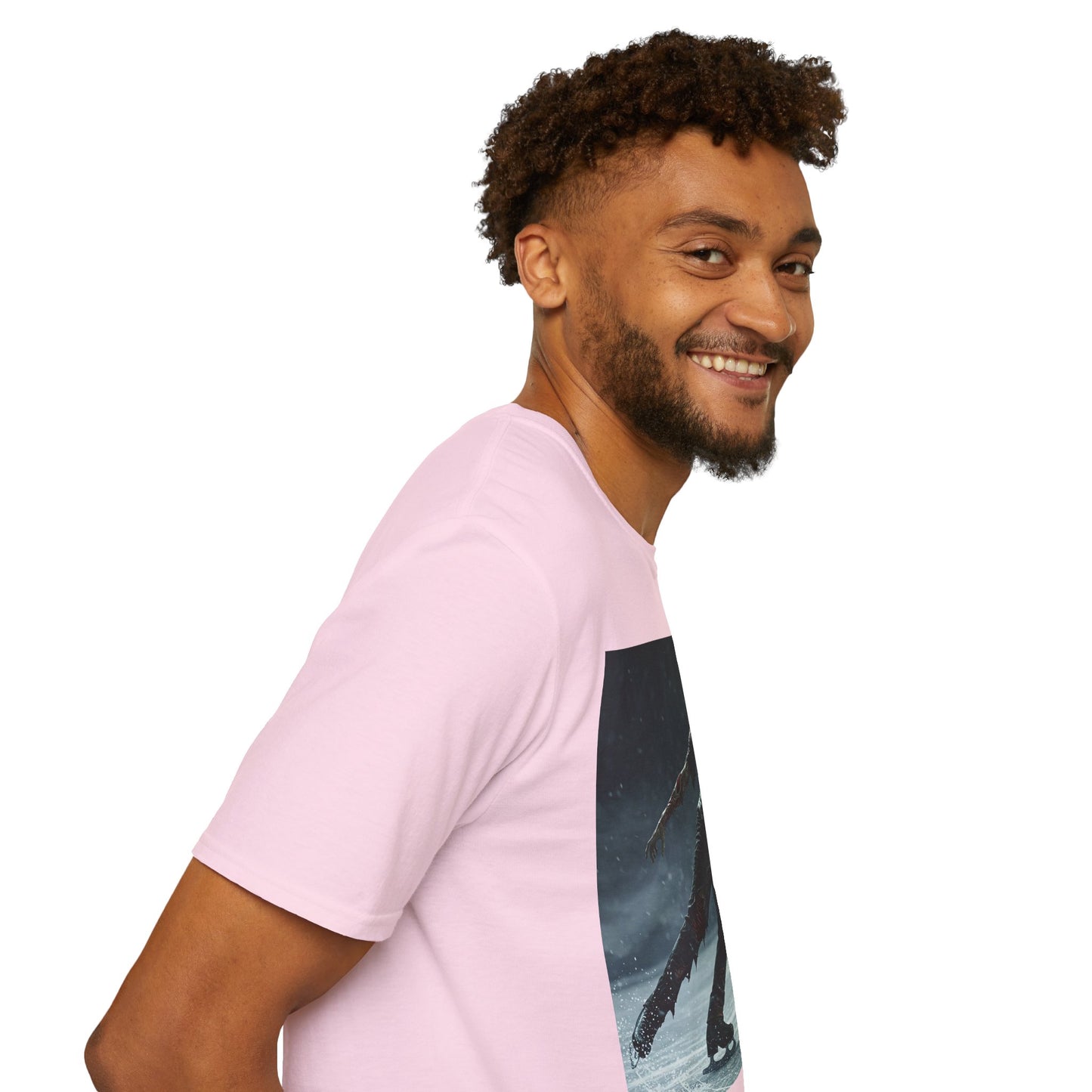 Chilling Thriller Unisex Softstyle T-Shirt - Ice Skating Horror Design