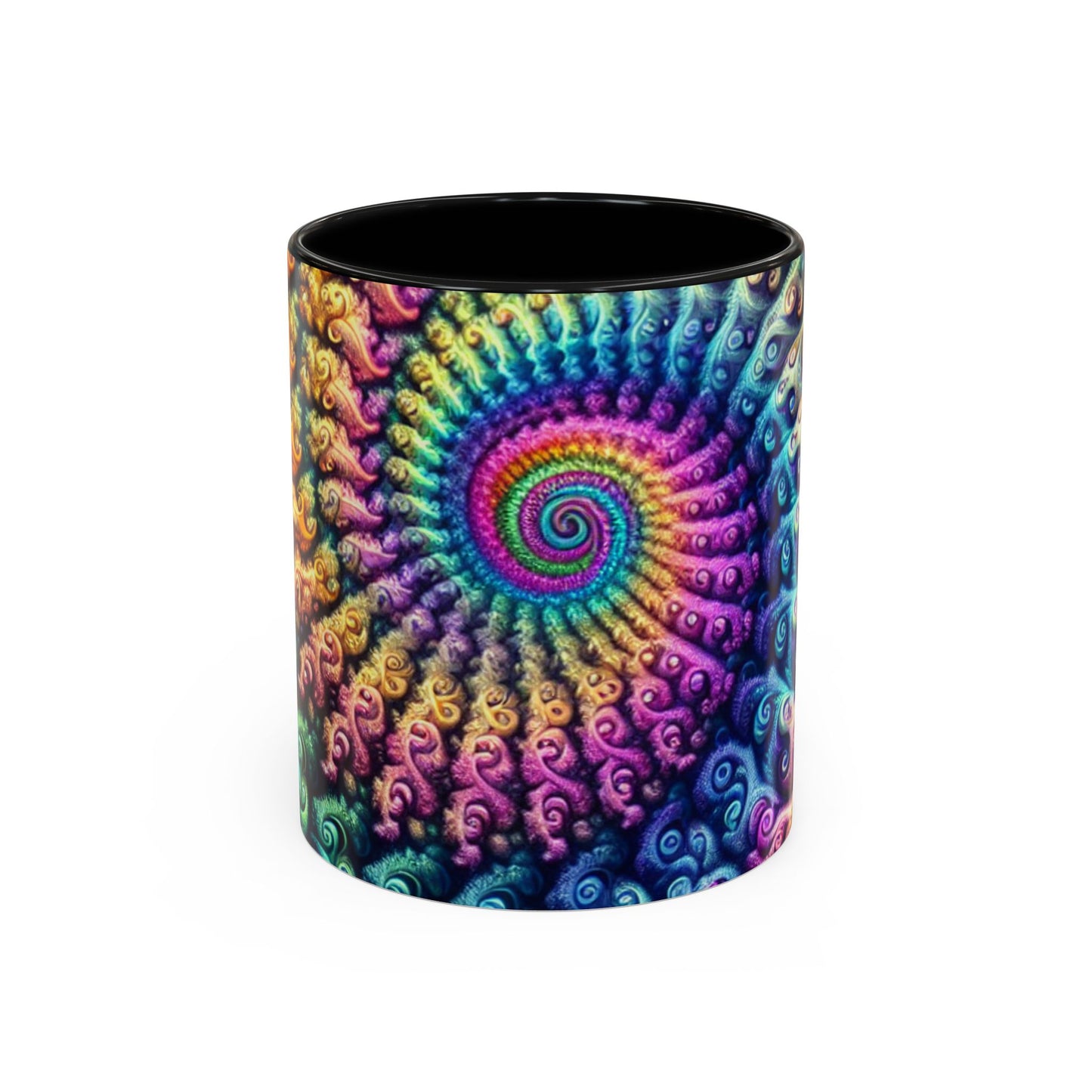 Colorful Spiral Accent Coffee Mug - 11 & 15oz - Ideal for Home & Gifts