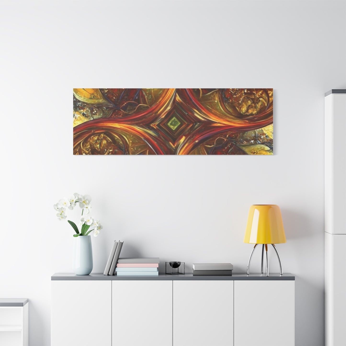 Abstract Art Matte Canvas Wall Decor - Vibrant Fractal Design, Colorful Home Accent