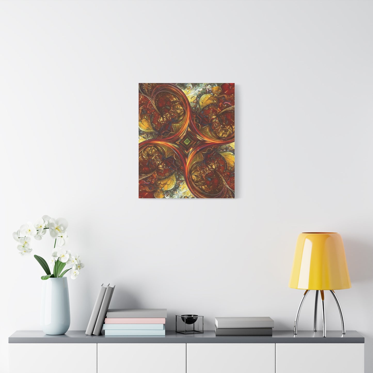 Abstract Art Matte Canvas Wall Decor - Vibrant Fractal Design, Colorful Home Accent