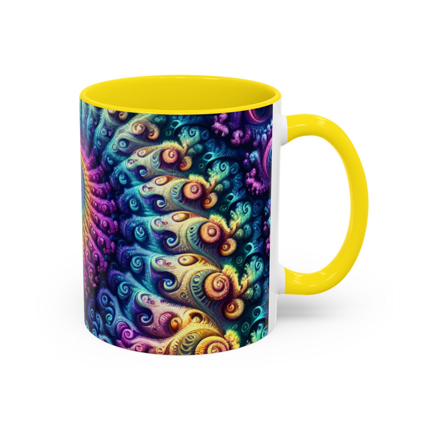 Colorful Spiral Accent Coffee Mug - 11 & 15oz - Ideal for Home & Gifts