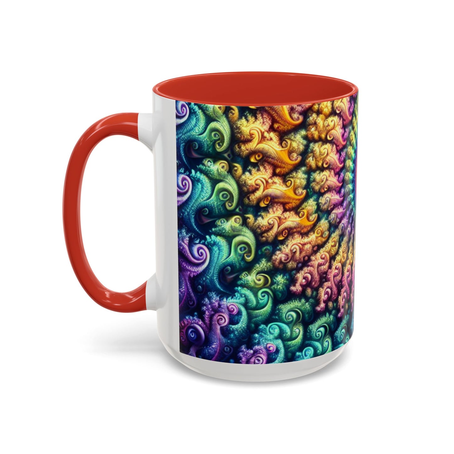 Colorful Spiral Accent Coffee Mug - 11 & 15oz - Ideal for Home & Gifts