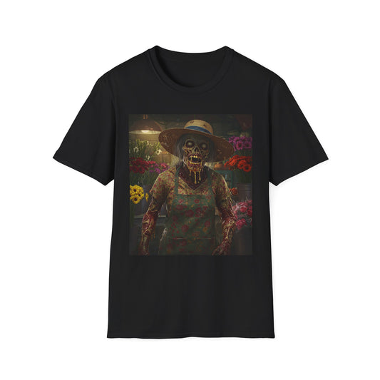 Unisex Softstyle T-Shirt - Vintage Floral Skeleton Design for Halloween