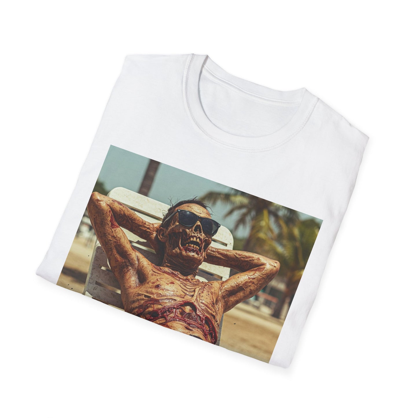 Chill Skeleton Apocalyptic Portrait Tee, bold, decaying zombie graphic