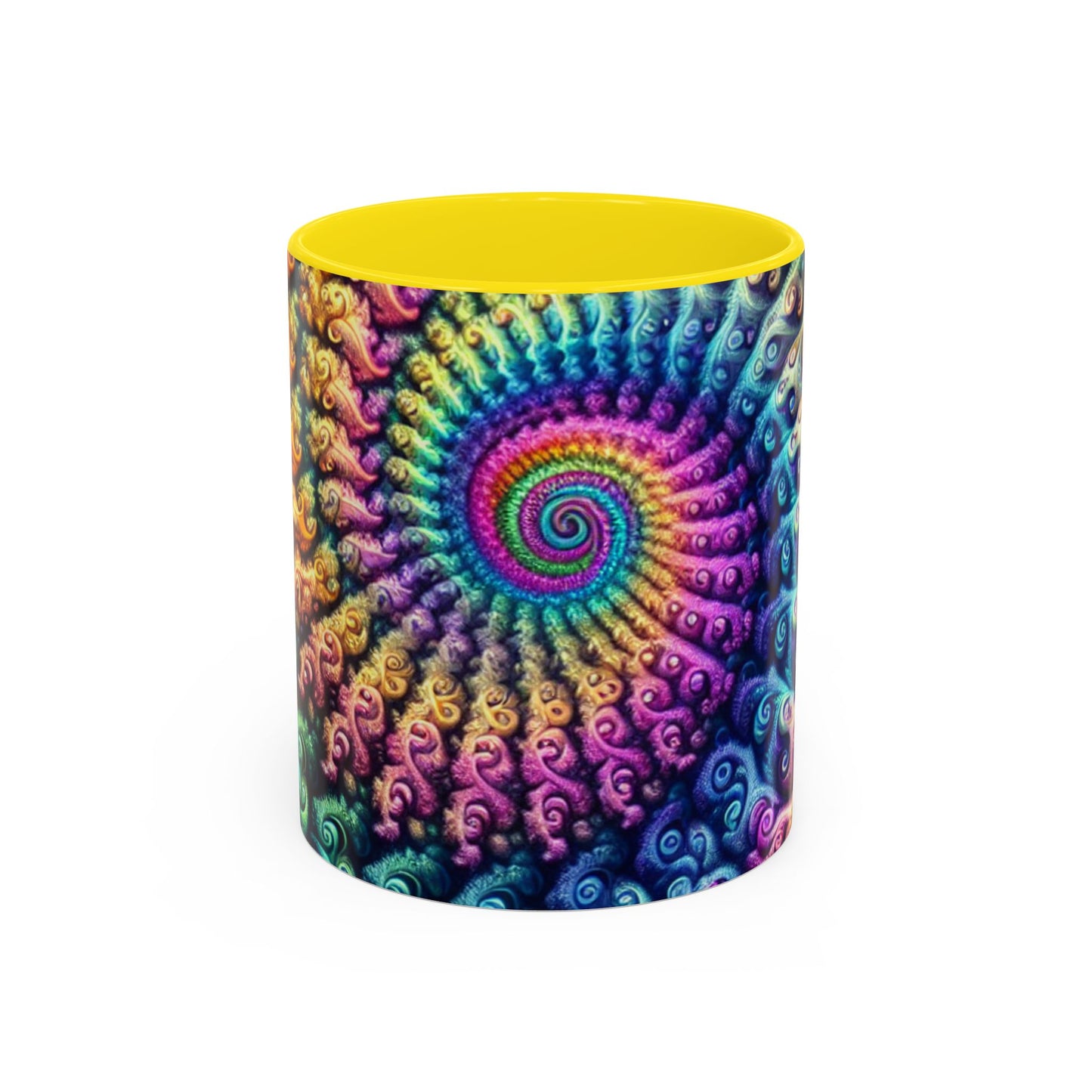 Colorful Spiral Accent Coffee Mug - 11 & 15oz - Ideal for Home & Gifts
