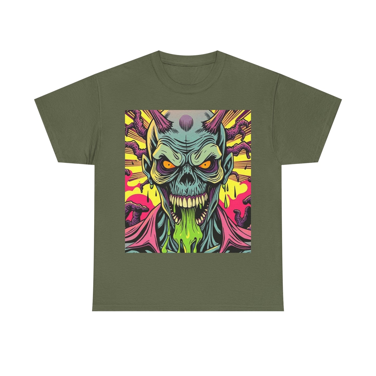 UK - Unisex Heavy Cotton Tee - Ghoulish Graphic T-Shirt for Halloween and Horror Lovers