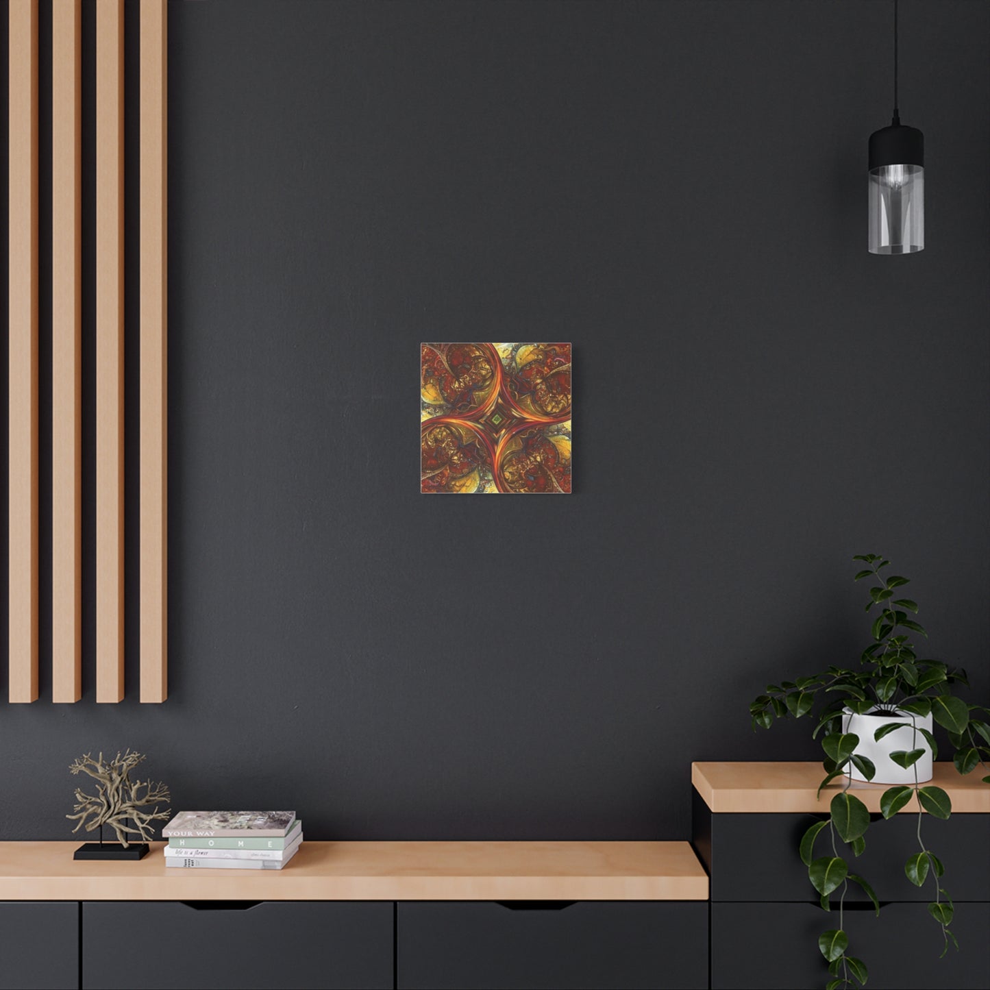 Abstract Art Matte Canvas Wall Decor - Vibrant Fractal Design, Colorful Home Accent