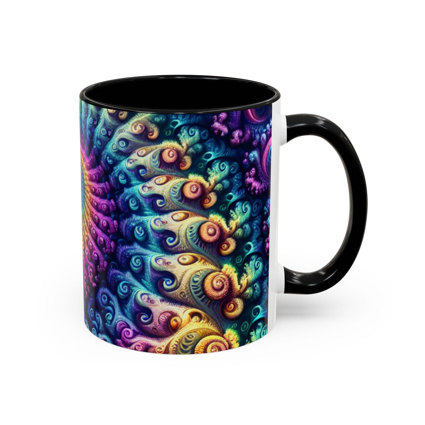 Colorful Spiral Accent Coffee Mug - 11 & 15oz - Ideal for Home & Gifts