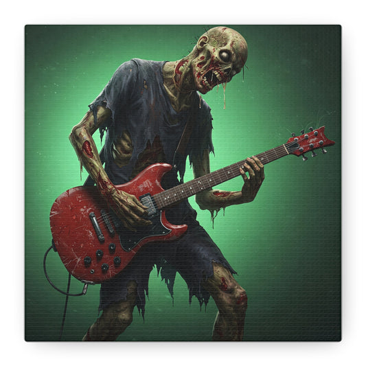 Zombie Rocker Canvas Wall Art - Edgy Decor for Music Lovers