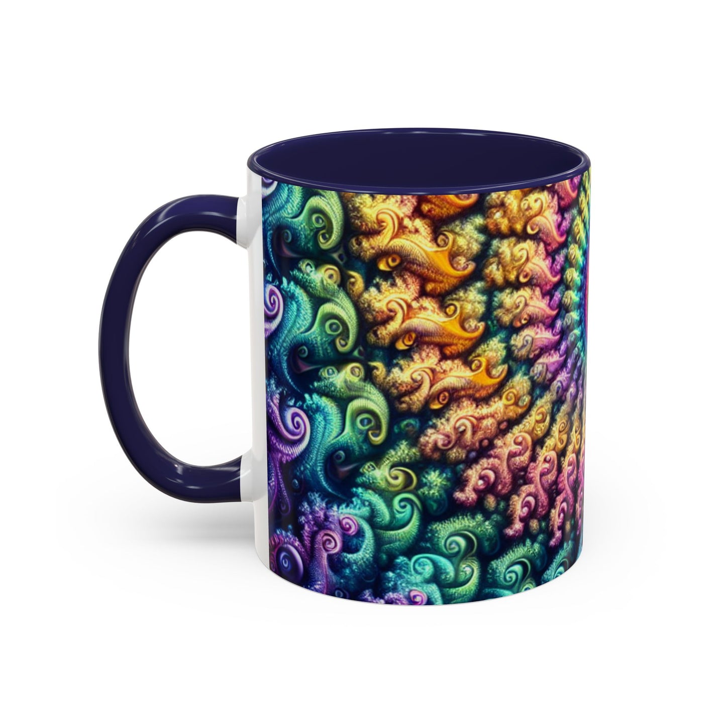 Colorful Spiral Accent Coffee Mug - 11 & 15oz - Ideal for Home & Gifts