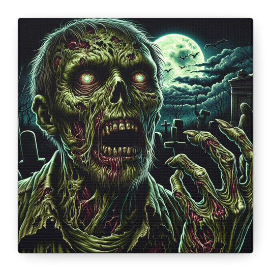 Zombie-Themed Stretched Canvas Art