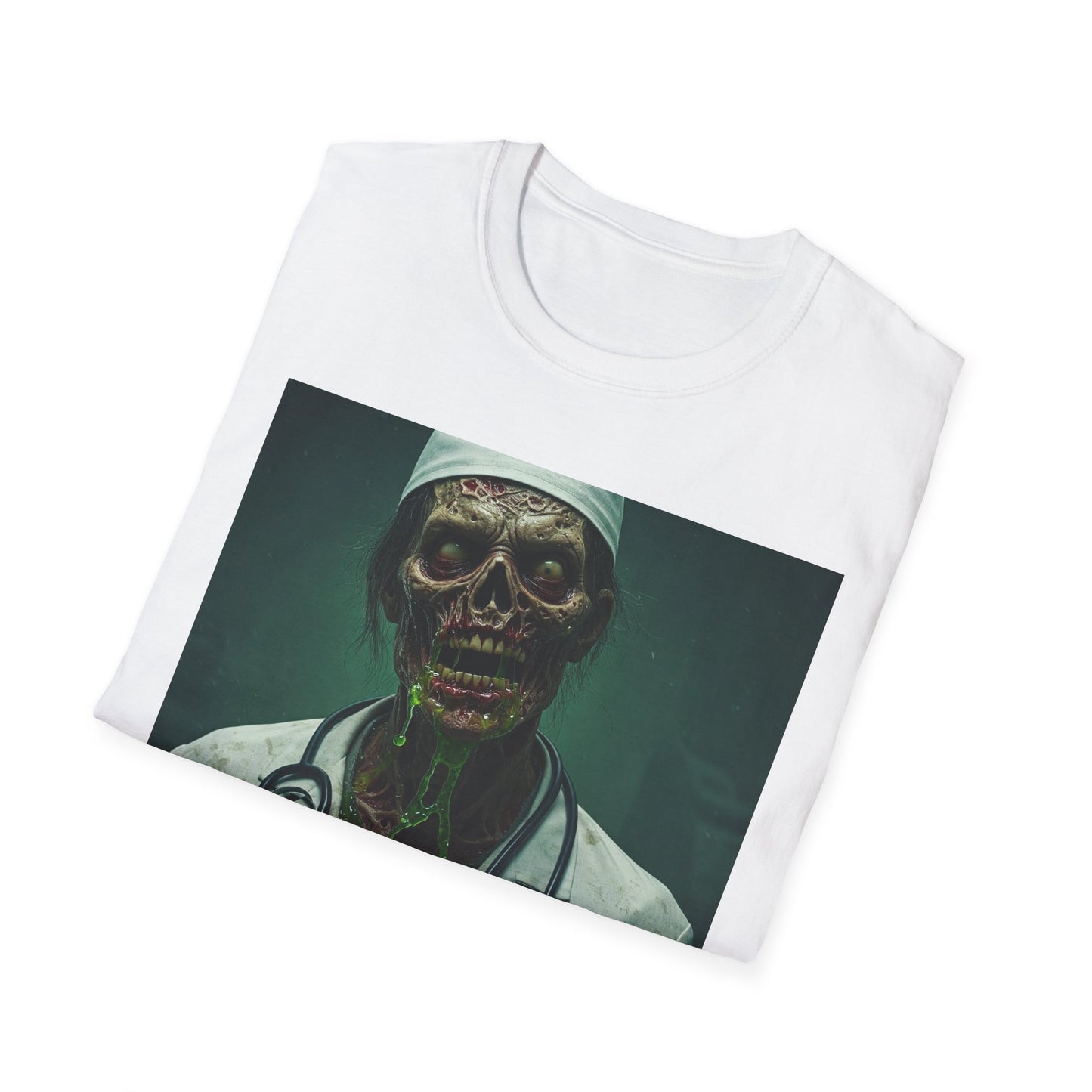 Zombie Doctor Unisex Softstyle T-Shirt - Perfect for Halloween and Horror Fans