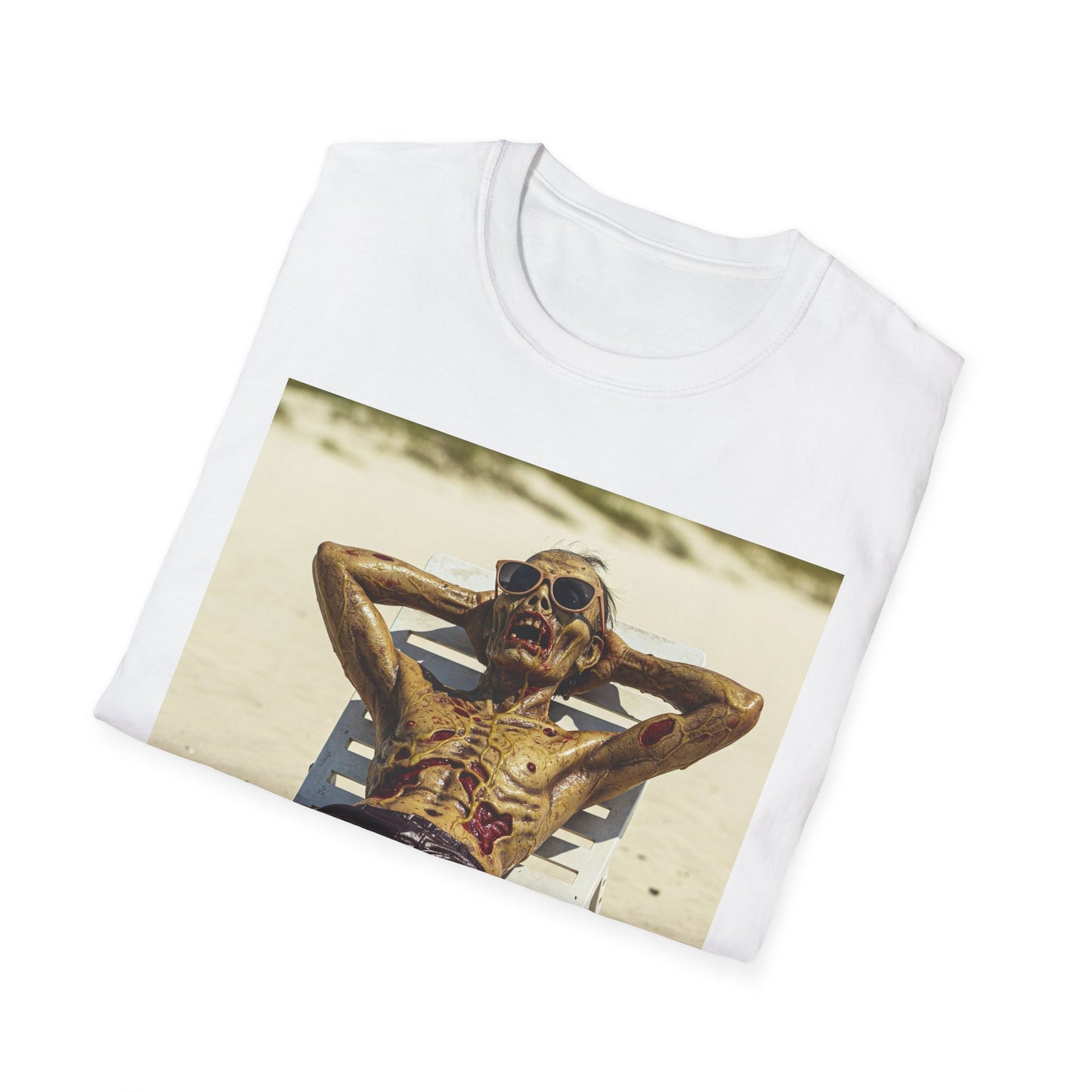 Chillin' Skeleton Unisex Softstyle T-Shirt - Perfect for Halloween & Casual Wear