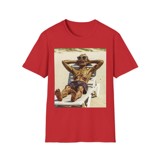 Chillin' Skeleton Unisex Softstyle T-Shirt - Perfect for Halloween & Casual Wear