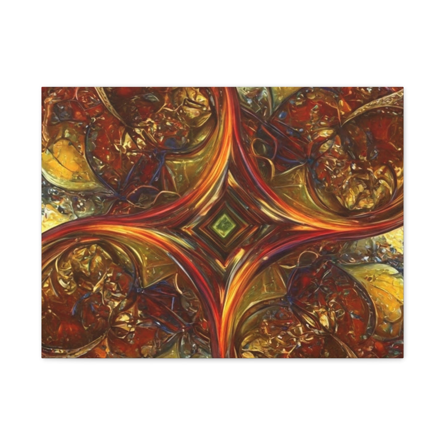 Abstract Art Matte Canvas Wall Decor - Vibrant Fractal Design, Colorful Home Accent