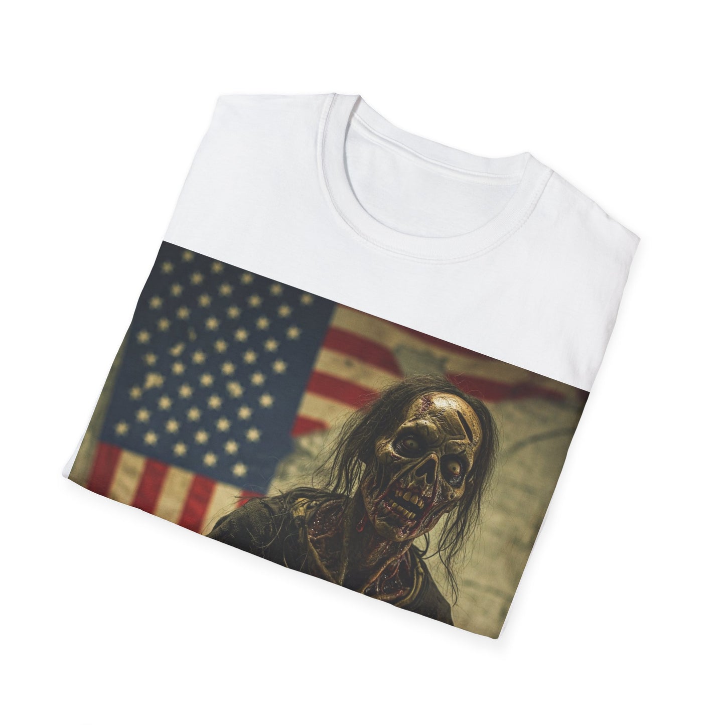 UK - Zombie Cat Lover Apocalyptic Portrait Tee, bold, decaying zombie graphic