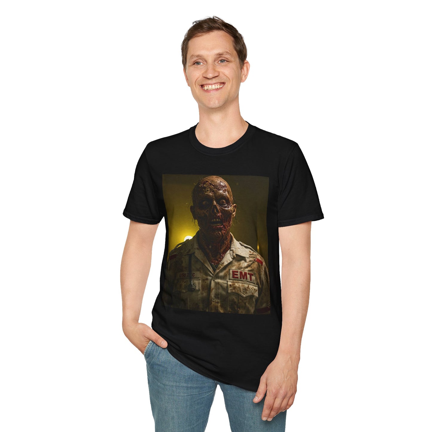 Zombie EMT Unisex Softstyle T-Shirt - Horror Apparel for Halloween