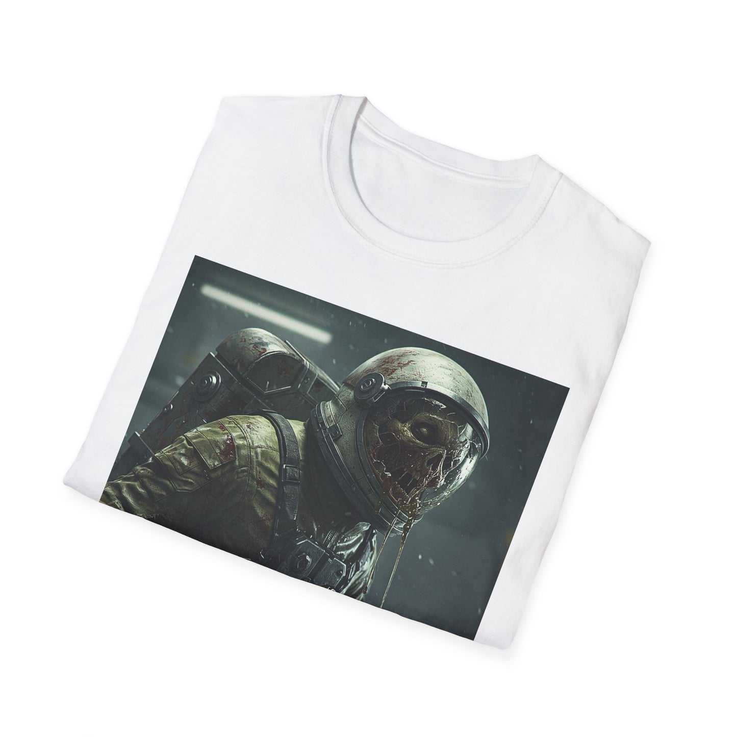 Astronaut Skeleton Apocalyptic Portrait Tee, bold, decaying zombie graphic