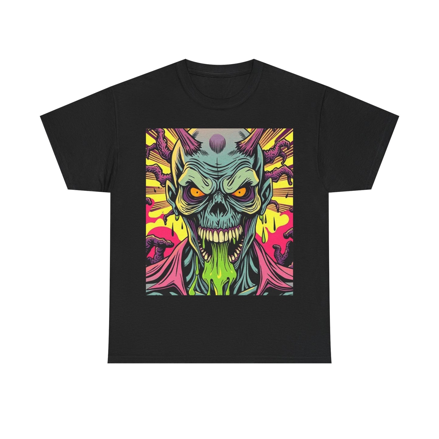UK - Unisex Heavy Cotton Tee - Ghoulish Graphic T-Shirt for Halloween and Horror Lovers