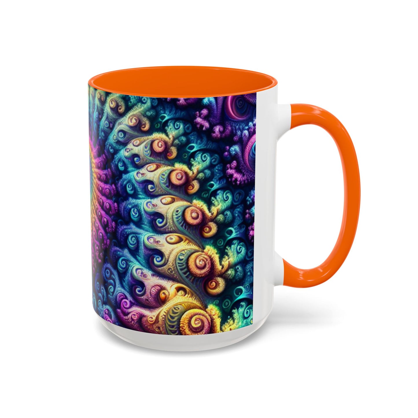 Colorful Spiral Accent Coffee Mug - 11 & 15oz - Ideal for Home & Gifts