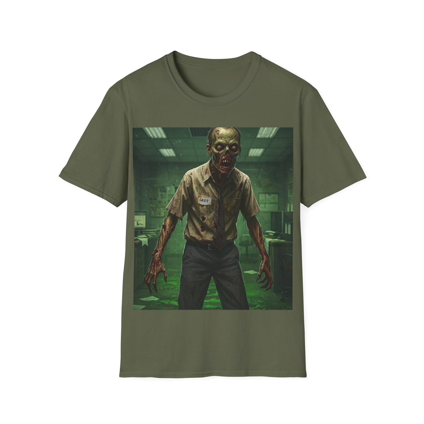UK - Zombie Office Horror Unisex Softstyle T-Shirt