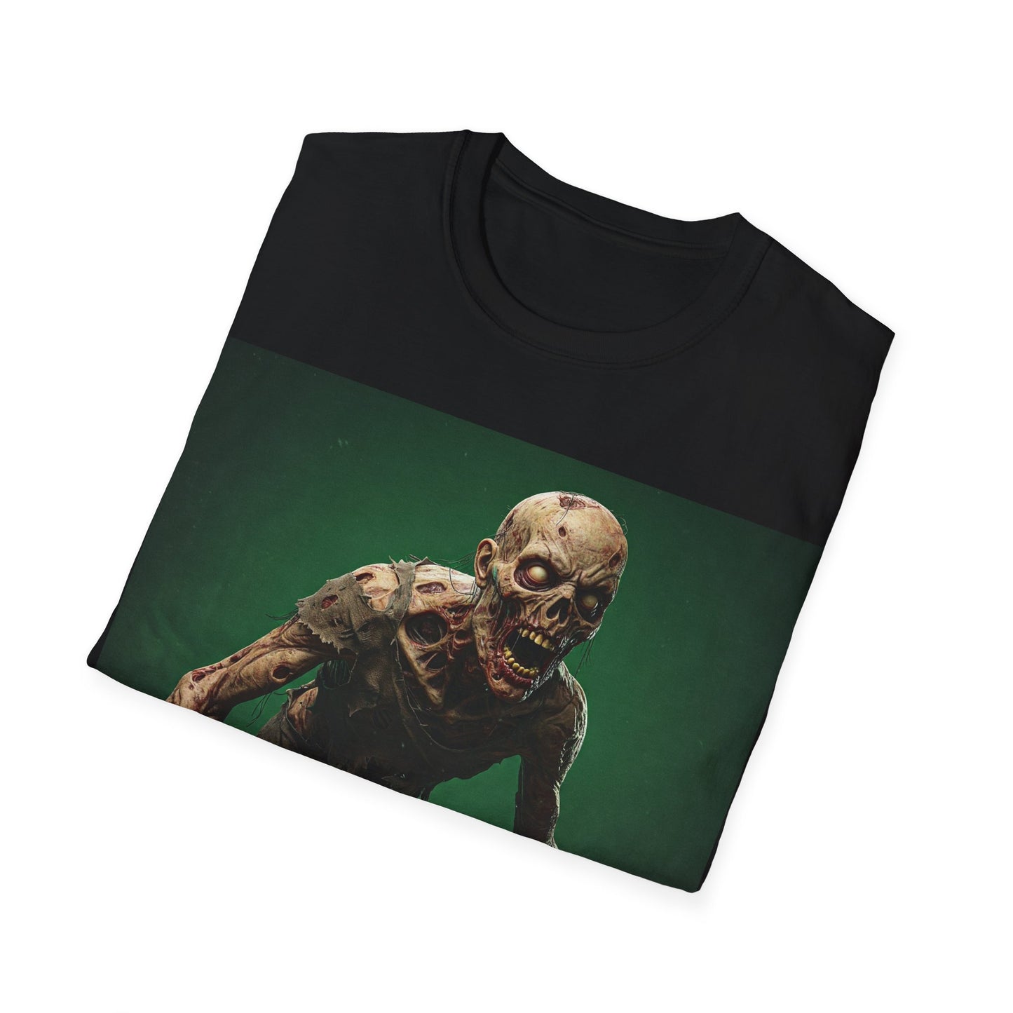 UK - Zombie Graphic Unisex Softstyle T-Shirt - Perfect for Halloween and Horror Fans