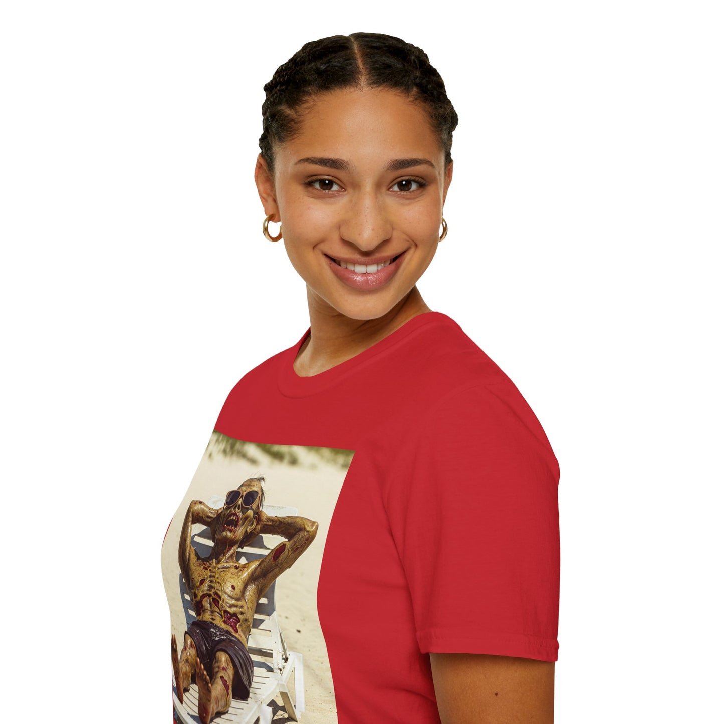 Chillin' Skeleton Unisex Softstyle T-Shirt - Perfect for Halloween & Casual Wear