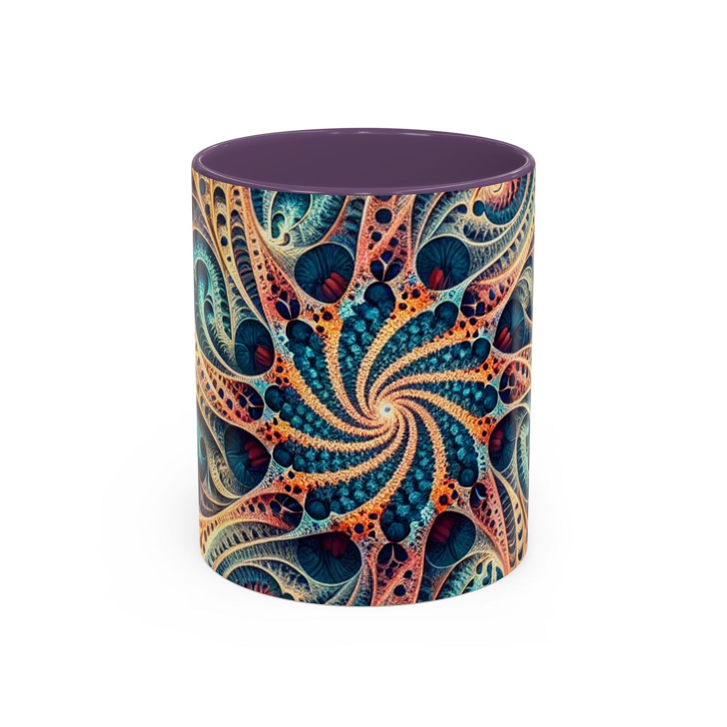 Colorful Swirl Accent Coffee Mug - 11oz & 15oz Ceramic Cup for Coffee Lovers