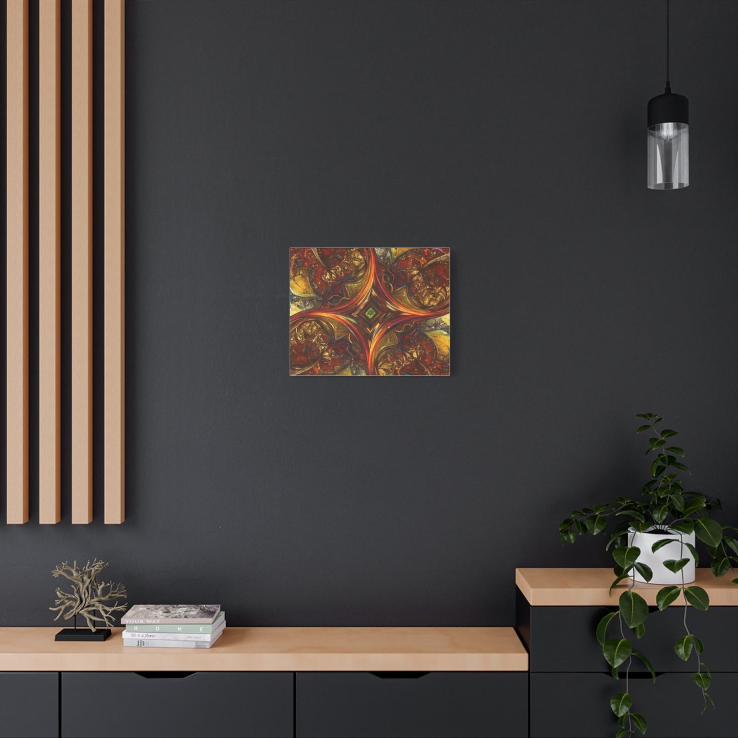 Abstract Art Matte Canvas Wall Decor - Vibrant Fractal Design, Colorful Home Accent