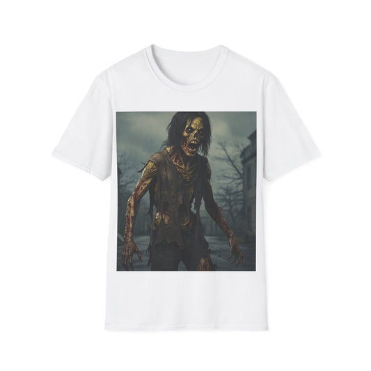UK - Zombie Apocalyptic Portrait Tee, bold, decaying zombie graphic