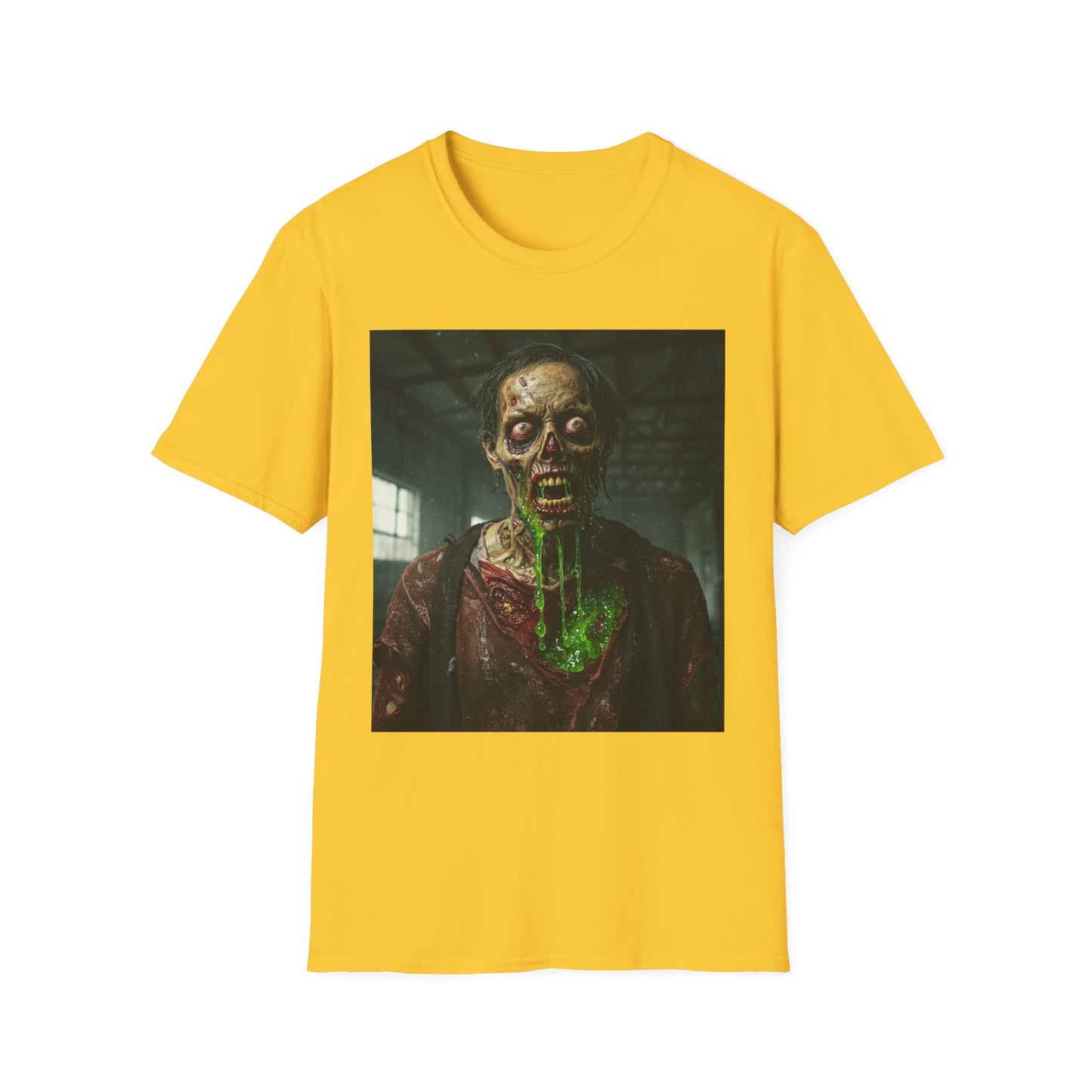 Apocalyptic Portrait Tee, bold, decaying zombie graphic