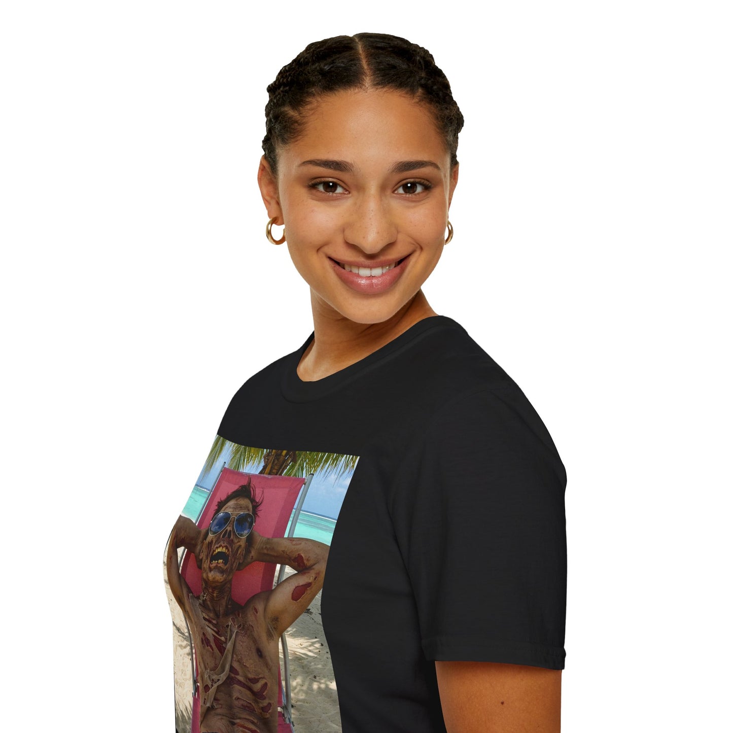Chill Zombie Unisex Softstyle T-Shirt - Perfect for Beach Days & Halloween